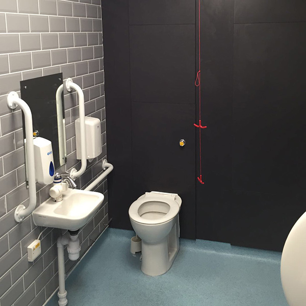 Completed disabled toilet in a council toilet block
