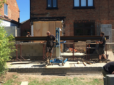 JWS Team working on a rear house extension